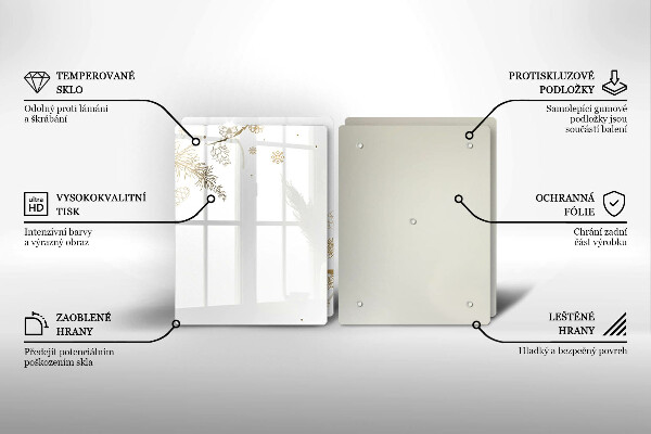 Herdabdeckplatte glas Winterdekorationen
