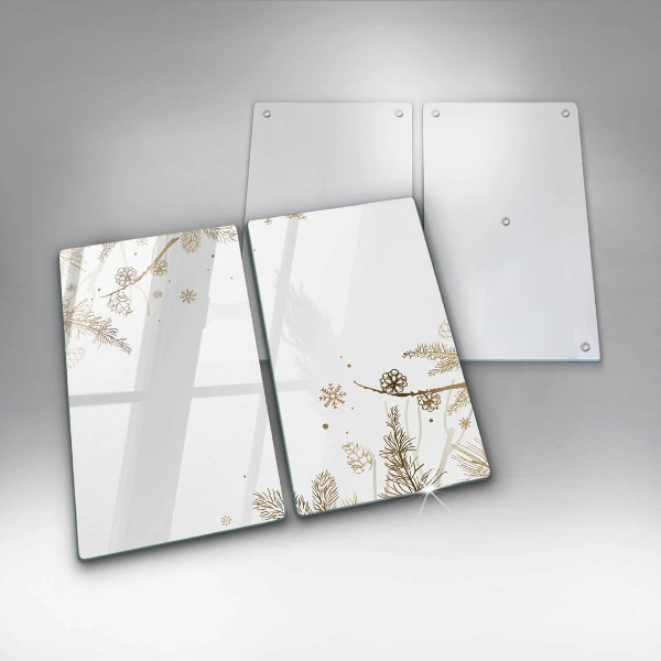 Herdabdeckplatte glas Winterdekorationen