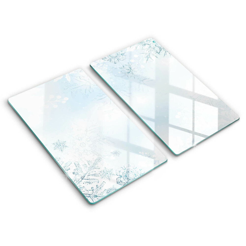Herdabdeckplatte glas Schneeflocke
