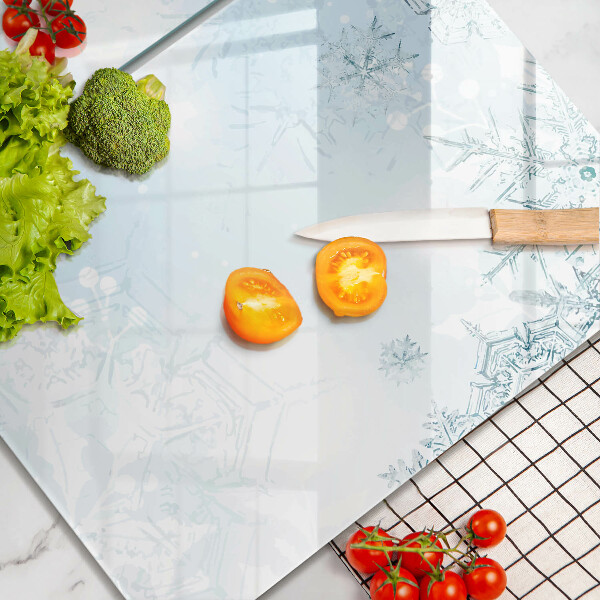 Herdabdeckplatte glas Schneeflocke