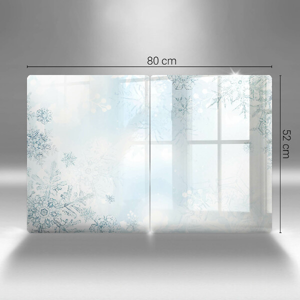 Herdabdeckplatte glas Schneeflocke