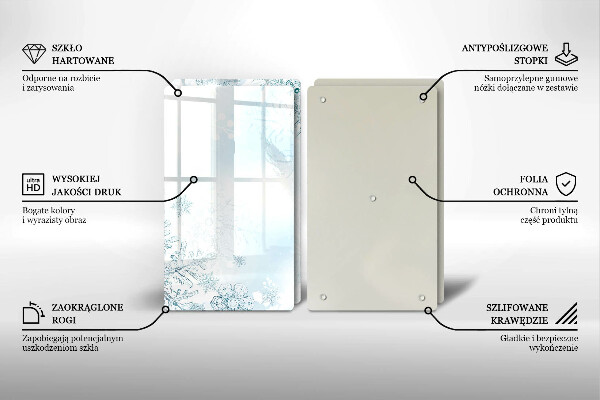 Herdabdeckplatte glas Schneeflocke