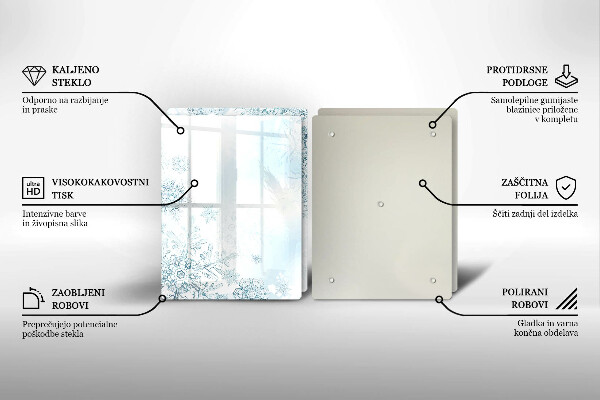 Herdabdeckplatte glas Schneeflocke