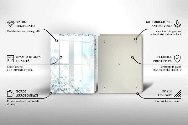 Herdabdeckplatte glas Schneeflocke