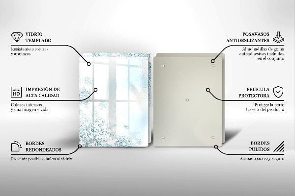 Herdabdeckplatte glas Schneeflocke