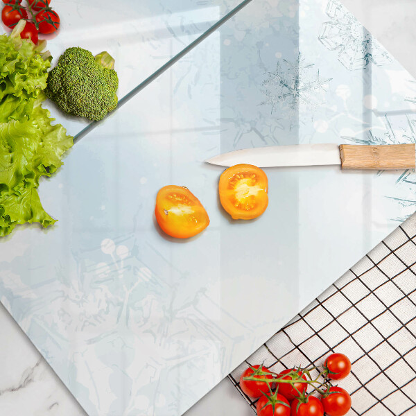 Herdabdeckplatte glas Schneeflocke