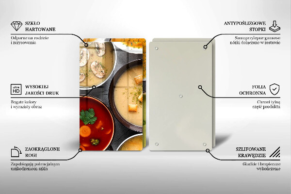 Herdabdeckplatte glas Bunte Suppen