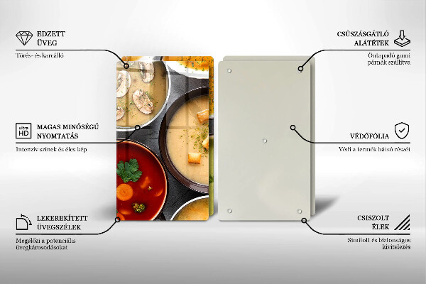 Herdabdeckplatte glas Bunte Suppen