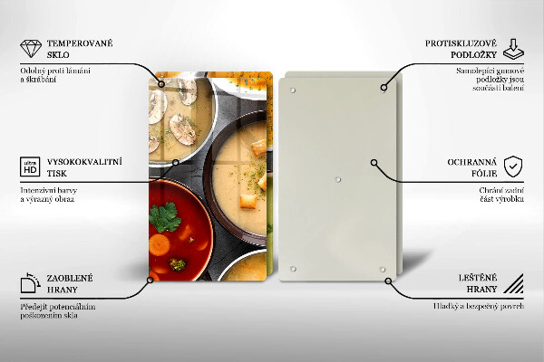 Herdabdeckplatte glas Bunte Suppen