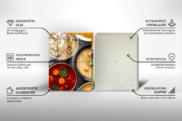 Herdabdeckplatte glas Bunte Suppen