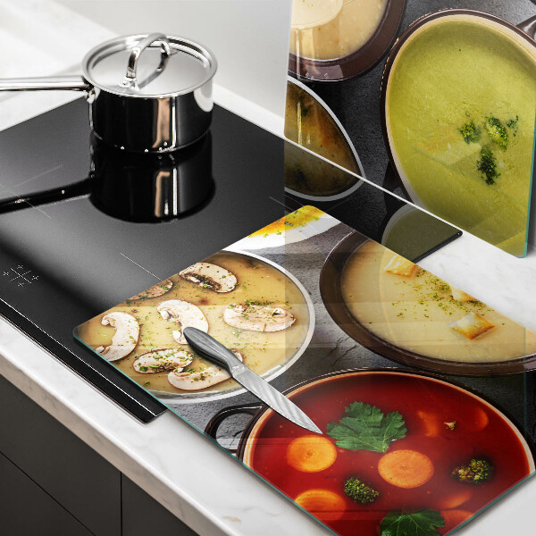 Herdabdeckplatte glas Bunte Suppen