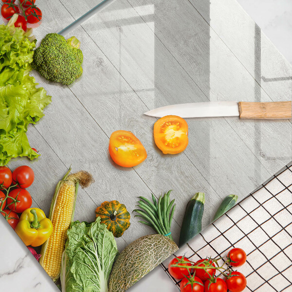 Herdabdeckung Gemüse auf Brettern