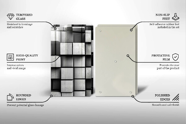 Herdabdeckung Abstrakte 3D-Quadrate