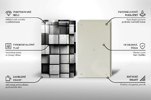 Herdabdeckung Abstrakte 3D-Quadrate