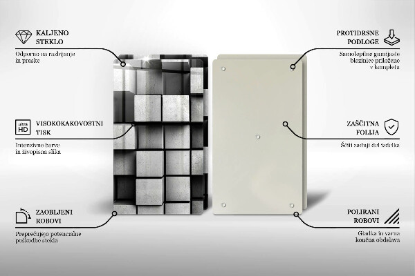 Herdabdeckung Abstrakte 3D-Quadrate