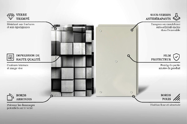 Herdabdeckung Abstrakte 3D-Quadrate