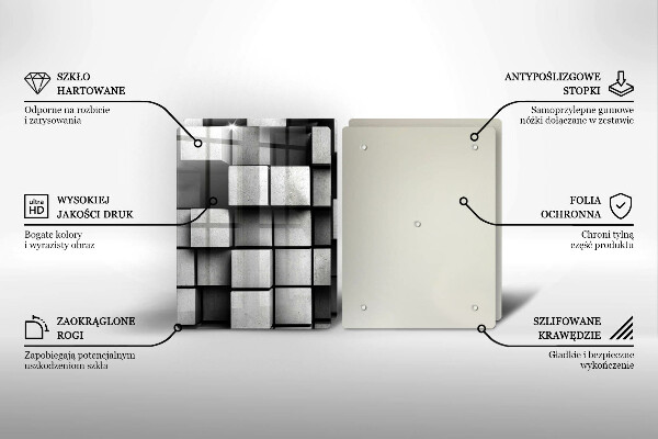 Herdabdeckung Abstrakte 3D-Quadrate