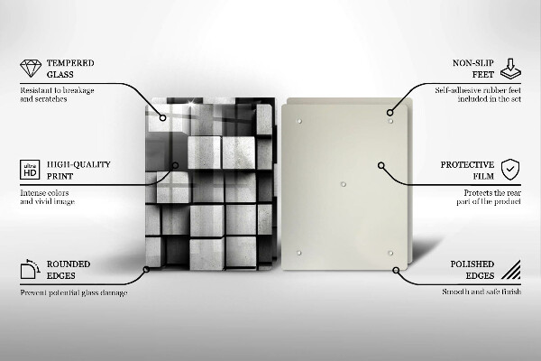 Herdabdeckung Abstrakte 3D-Quadrate