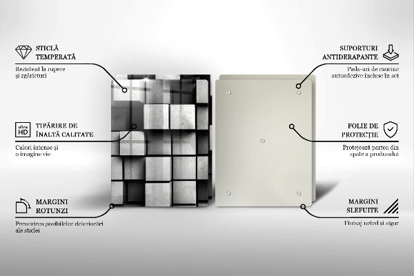 Herdabdeckung Abstrakte 3D-Quadrate