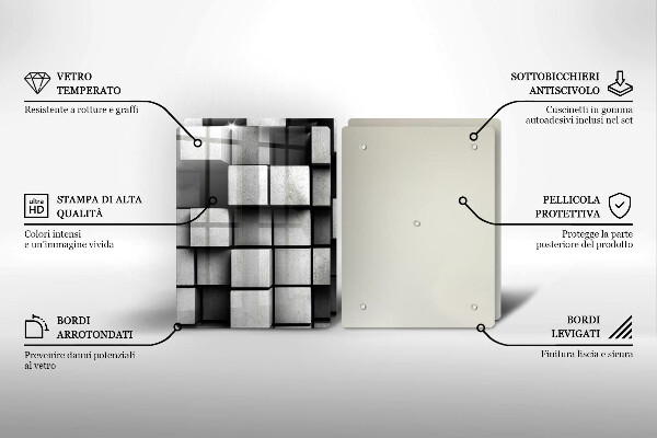 Herdabdeckung Abstrakte 3D-Quadrate