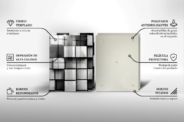 Herdabdeckung Abstrakte 3D-Quadrate