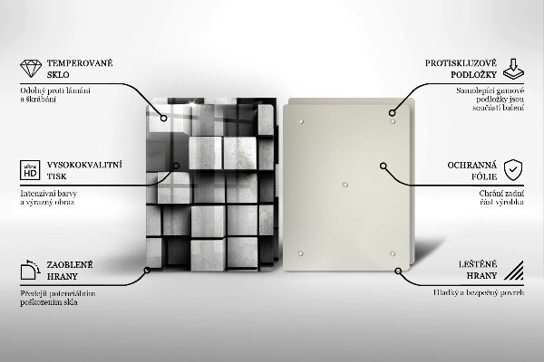 Herdabdeckung Abstrakte 3D-Quadrate
