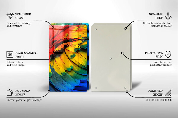 Herdabdeckung Bunte Papageienfedern