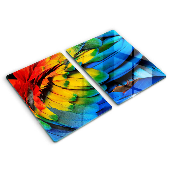 Herdabdeckung Bunte Papageienfedern