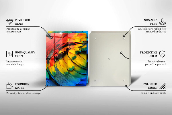 Herdabdeckung Bunte Papageienfedern