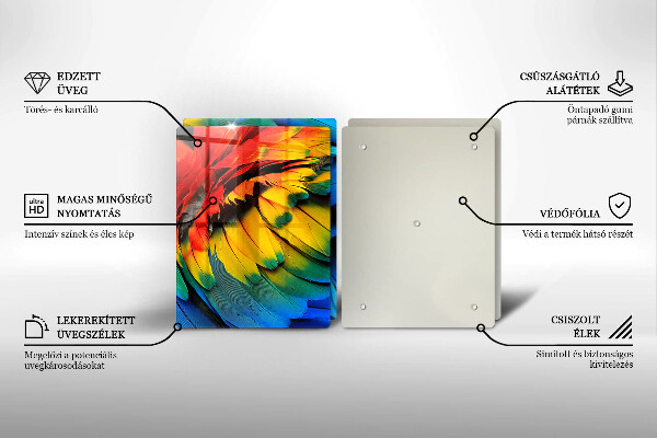 Herdabdeckung Bunte Papageienfedern