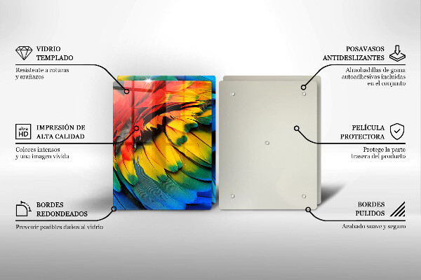 Herdabdeckung Bunte Papageienfedern