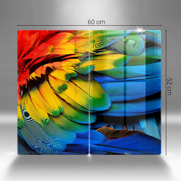 Herdabdeckung Bunte Papageienfedern