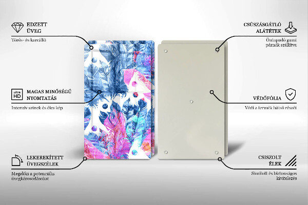 Herdabdeckung Federn-Boho-Illustration