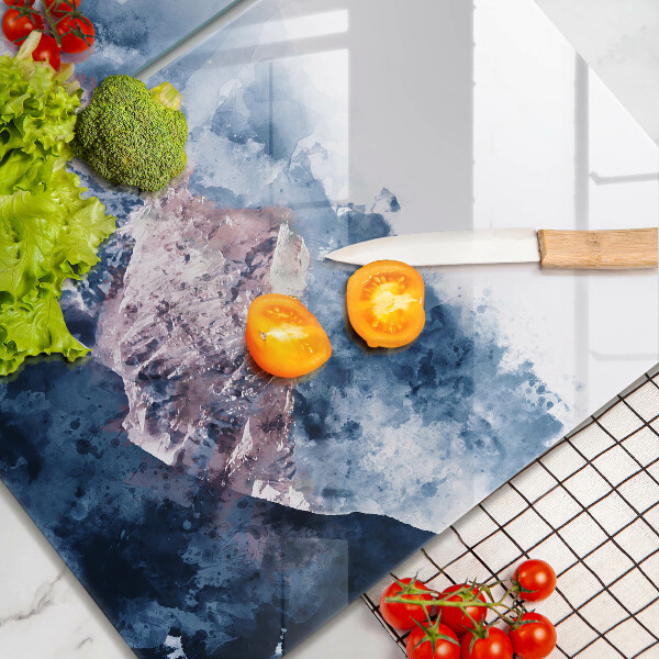 Herdabdeckung Abstrakt bemalte Berge