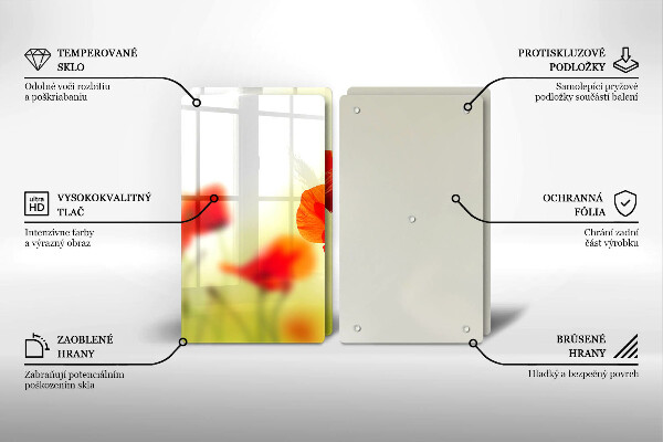 Herdabdeckung Rote Mohnblumen
