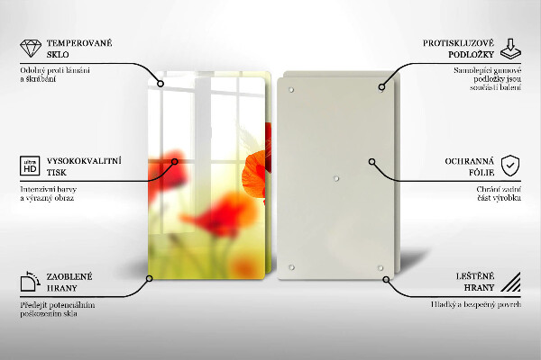 Herdabdeckung Rote Mohnblumen