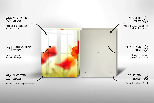 Herdabdeckung Rote Mohnblumen