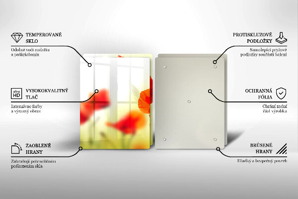 Herdabdeckung Rote Mohnblumen