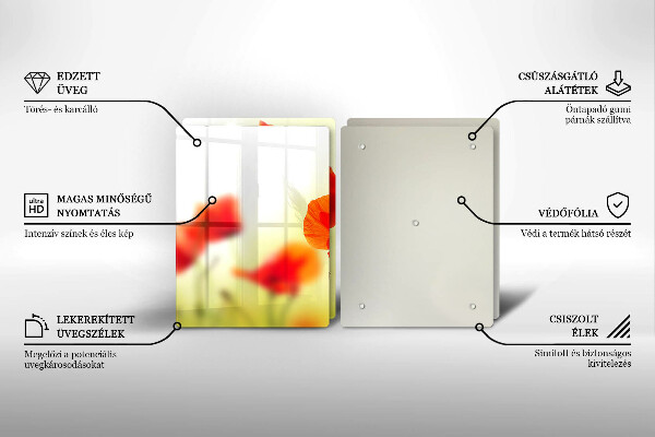 Herdabdeckung Rote Mohnblumen