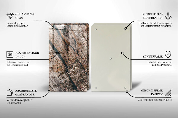 Herdabdeckung Holzstruktur