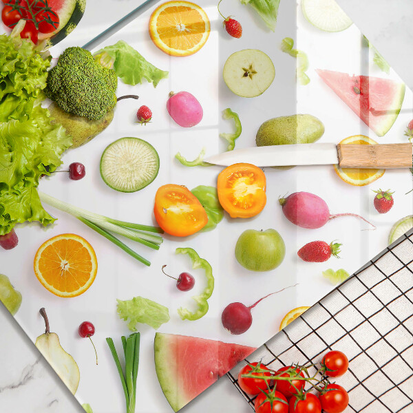 Herdabdeckung Obst- und Gemüsemuster