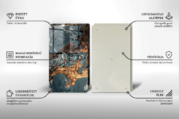 Herdabdeckung Goldene Felsstruktur