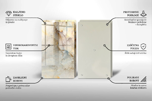 Herdabdeckung Marmorstruktur mit Gold