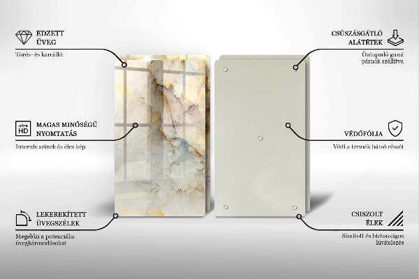 Herdabdeckung Marmorstruktur mit Gold