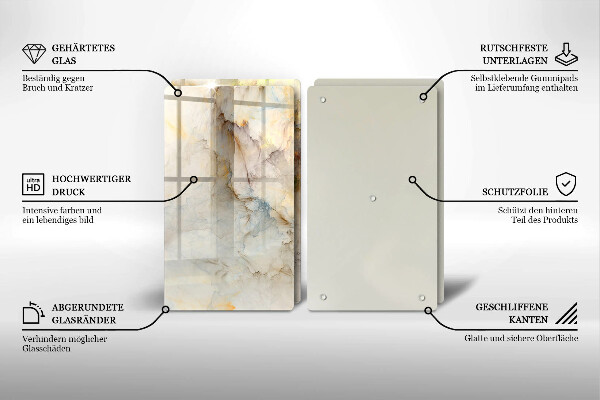 Herdabdeckung Marmorstruktur mit Gold