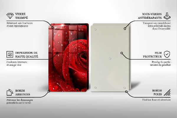 Herdabdeckung Rosenblütenblätter