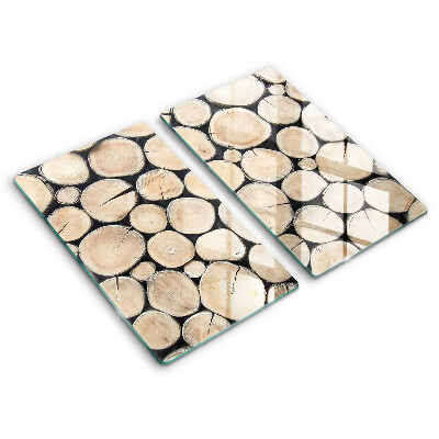 Herdabdeckung Baumstämme aus Holz