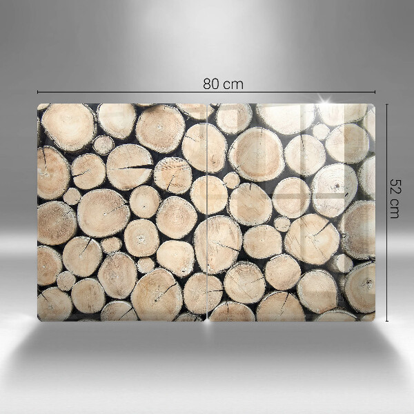 Herdabdeckung Baumstämme aus Holz