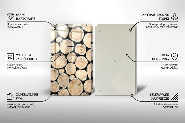 Herdabdeckung Baumstämme aus Holz