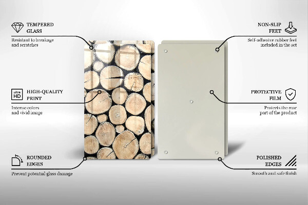 Herdabdeckung Baumstämme aus Holz